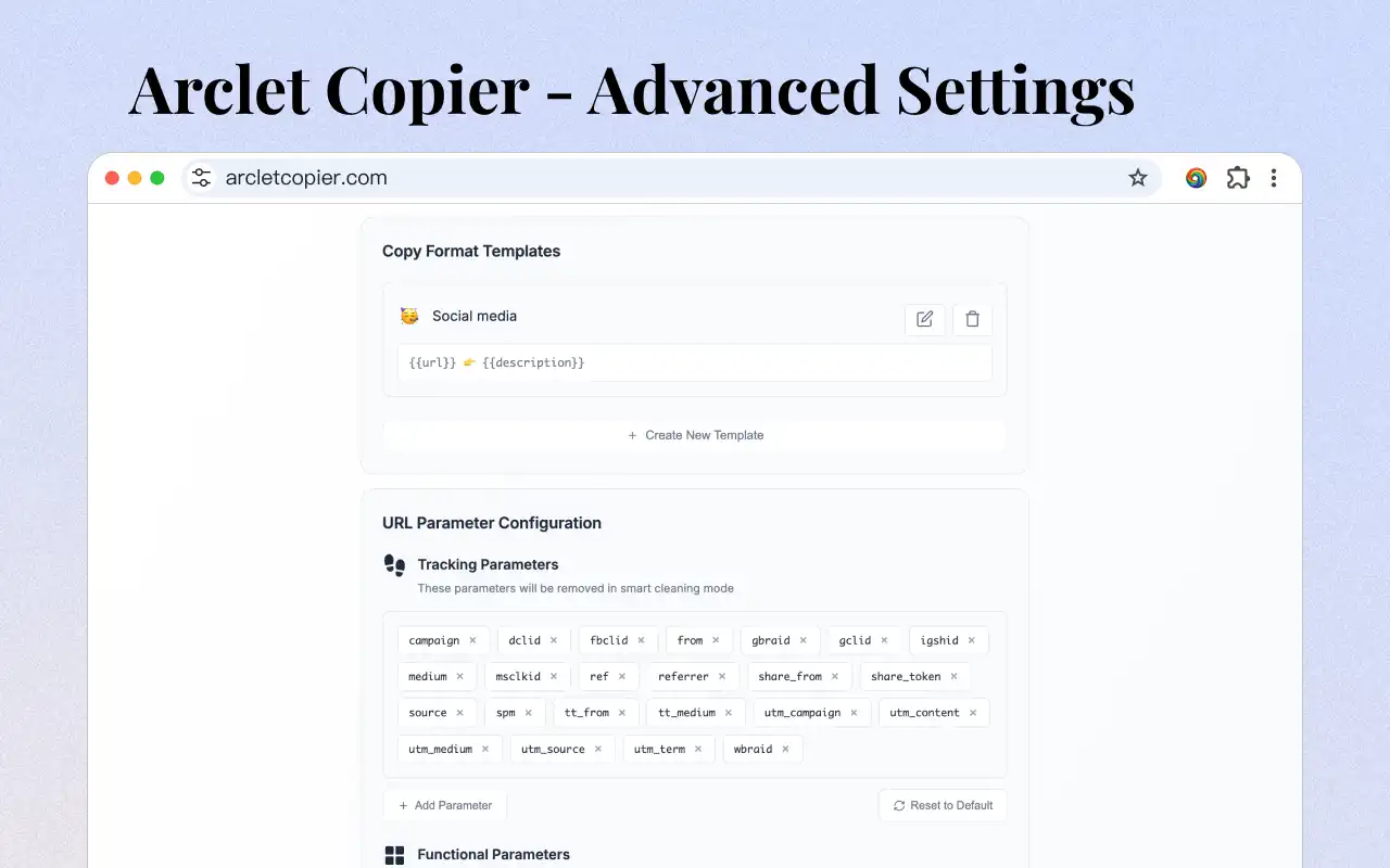 Plantillas y Reglas - Arclet Copier Extension
