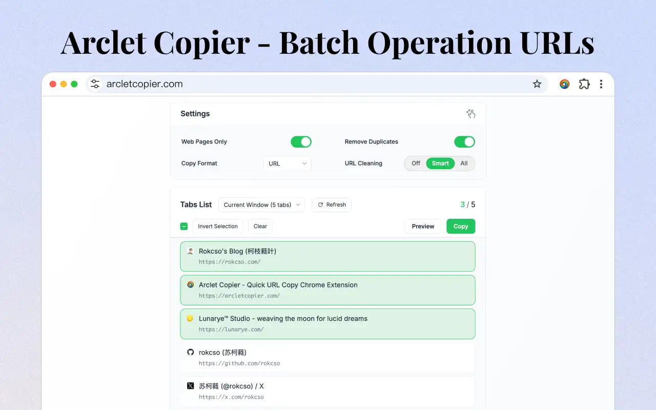 Operações em Lote - Arclet Copier Extension